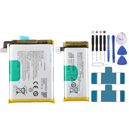Kit de batteries B-W9 + B-X0 pour vivo X Flip V2256A 3173 mAh 1181 mAh, For vivo X Flip V2256A 3173mAh 1181mAh B-W9 + B-X0