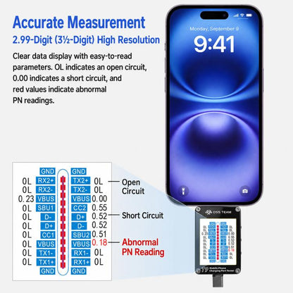 Testeur de connecteur Lightning et Type-C pour écran intelligent HD OSS T9, T9
