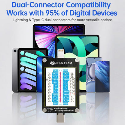 Testeur de connecteur Lightning et Type-C pour écran intelligent HD OSS T9, T9