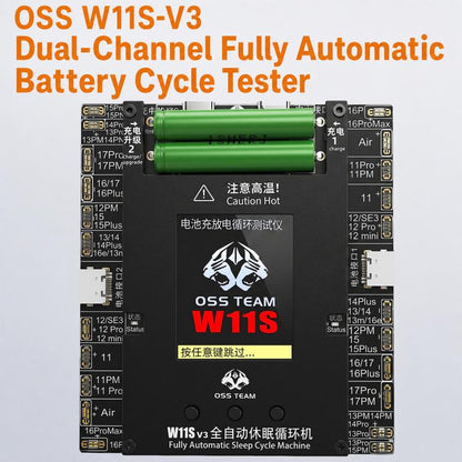 Testeur de cycle de batterie automatique à double canal OSS W11S-V3, OSS W11S-V3