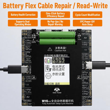 Testeur de cycle de batterie automatique à double canal OSS W11S-V3, OSS W11S-V3