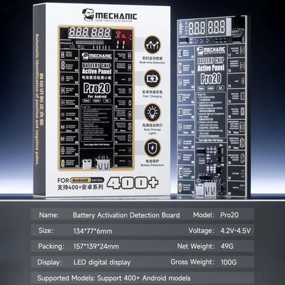 Panneau de détection d'activation de la puce de charge rapide MECHANIC Pro20 pour Android, MECHANIC Pro20