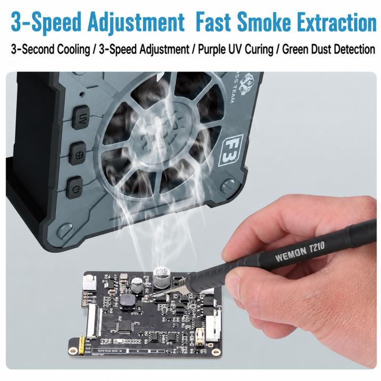 OSS F3 - Extraction de fumées multifonction + Séchage UV + Dépoussiérage + Ventilateur de refroidissement, OSS F3