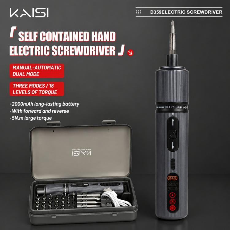 Kit de tournevis dynamométrique électrique rechargeable Kaisi D359 37 en 1, Kaisi D359