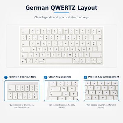 Touches blanches pour MacBook A2438 A2439 A2449 A2450 A3118 A3203 Magic Keyboard 3 et Magic Keyboard 4, German, French