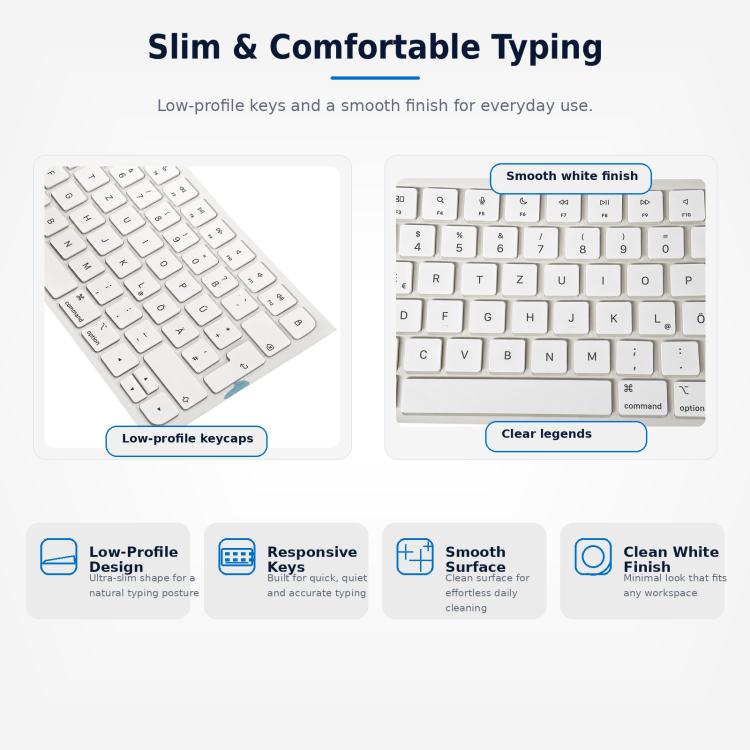 Touches blanches pour MacBook A2438 A2439 A2449 A2450 A3118 A3203 Magic Keyboard 3 et Magic Keyboard 4, German, French