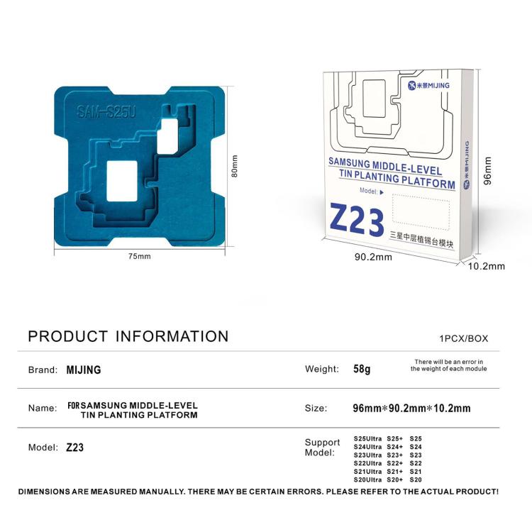 Ensemble de plateforme de reconstruction de baga à trois plantations de niveau intermédiaire Mizing Z23, For Galaxy S25 5G, For Samsung Universal Base, For Galaxy S25+ 5G, For Galaxy S25 Ultra 5G, For Galaxy S24 Ultra 5G, For Galaxy S24+ 5G            ...