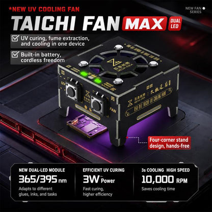 Lampe de polymérisation UV Mega-Idea Taichi UV Fan MAX à double LED 2 en 1 avec ventilateur de refroidissement rapide, Mega-Idea Taichi UV Fan MAX