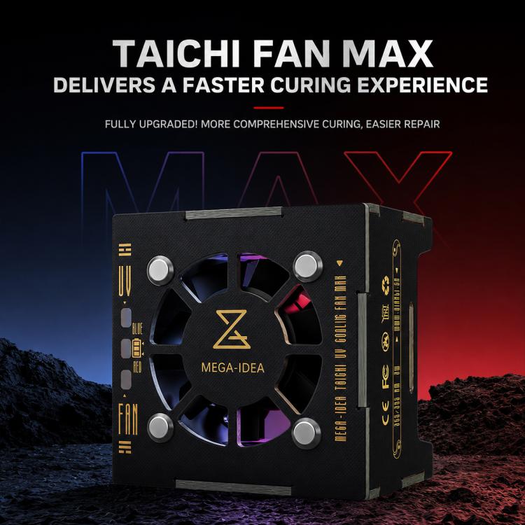 Lampe de polymérisation UV Mega-Idea Taichi UV Fan MAX à double LED 2 en 1 avec ventilateur de refroidissement rapide, Mega-Idea Taichi UV Fan MAX