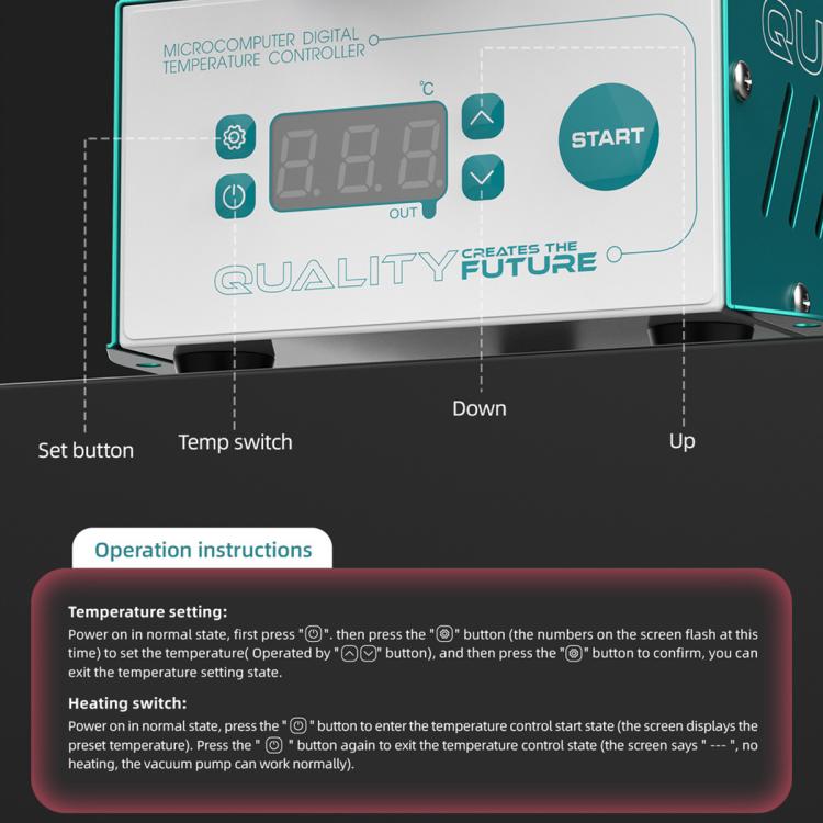 Séparateur UYUE 958S-2 avec écran LCD 7 pouces, rotation à 360° et pompe à vide intégrée, EU Plug, US Plug