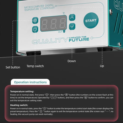 Séparateur UYUE 958S-2 avec écran LCD 7 pouces, rotation à 360° et pompe à vide intégrée, EU Plug, US Plug