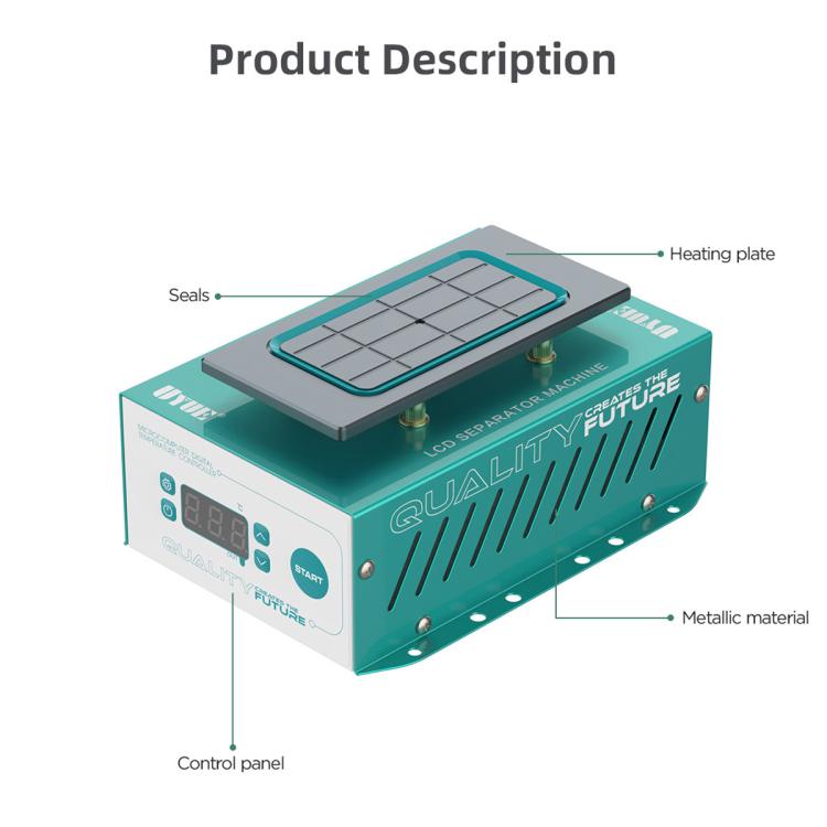 Séparateur d'écran LCD de téléphone portable UYUE 958S 7 pouces avec pompe à vide intégrée, EU Plug, US Plug