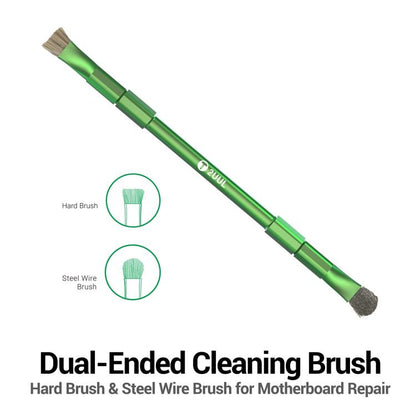 Brosse de nettoyage double embout 2UUL CL15 : brosse dure et brosse en fil d'acier, 2UUL CL15