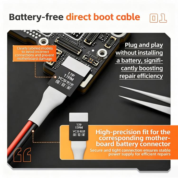 Câble de charge MR.YANG D03 16 en 1 avec détection d'alimentation CC pour iPhone 8-17 Pro Max / Android, MR.YANG D03