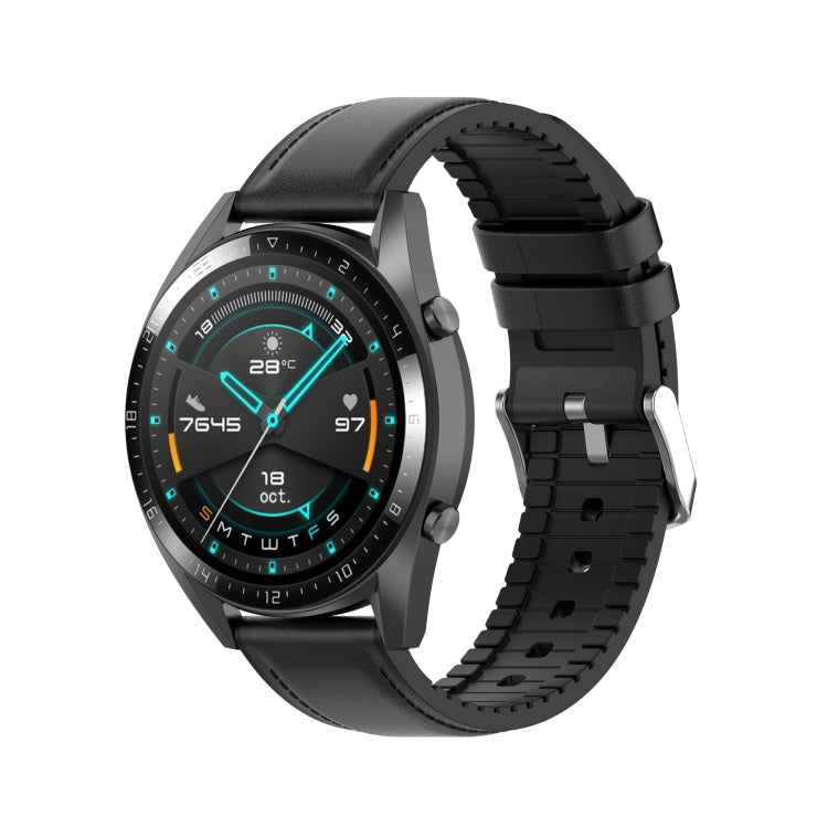 Bracelet de remplacement en cuir de silicone 22 mm pour Huawei Watch GT 2 46 mm, For Huawei Watch GT 2 46mm