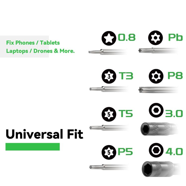 Kit de tournevis 8 en 1 2UUL SD95 pour drones et PC
