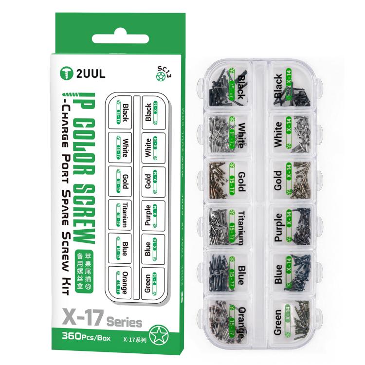 Kit de vis Pentalobe 8 couleurs 2UUL SC13 pour port de charge iPhone X-17 Pro Max