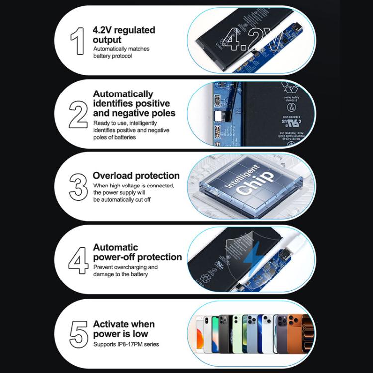 Carte d'activation de charge de batterie SUNSHINE SS-903 SE pour iPhone 8-16 Pro Max / SE2 / SE3