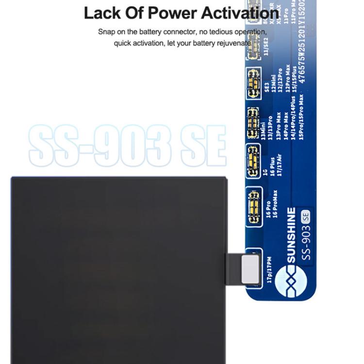Carte d'activation de charge de batterie SUNSHINE SS-903 SE pour iPhone 8-16 Pro Max / SE2 / SE3