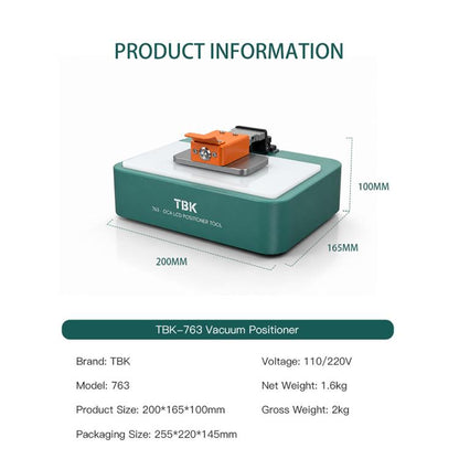 Machine de positionnement LCD OCA sous vide TBK 763, EU Plug, US Plug, UK Plug