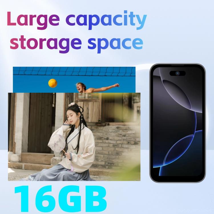 iPhone 17 Pro Max, 1 Go + 16 Go, écran 3,75 pouces, Android 8.1, processeur quadricœur MediaTek MT6580, réseau 3G, double SIM