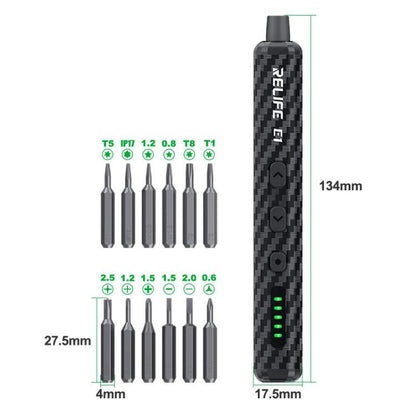 Ensemble de tournevis électrique puissant en fibre de carbone RELIFE E1, RELIFE E1