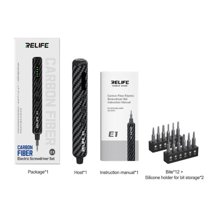 Ensemble de tournevis électrique puissant en fibre de carbone RELIFE E1, RELIFE E1