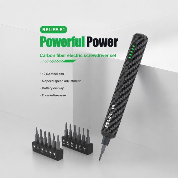 Ensemble de tournevis électrique puissant en fibre de carbone RELIFE E1, RELIFE E1