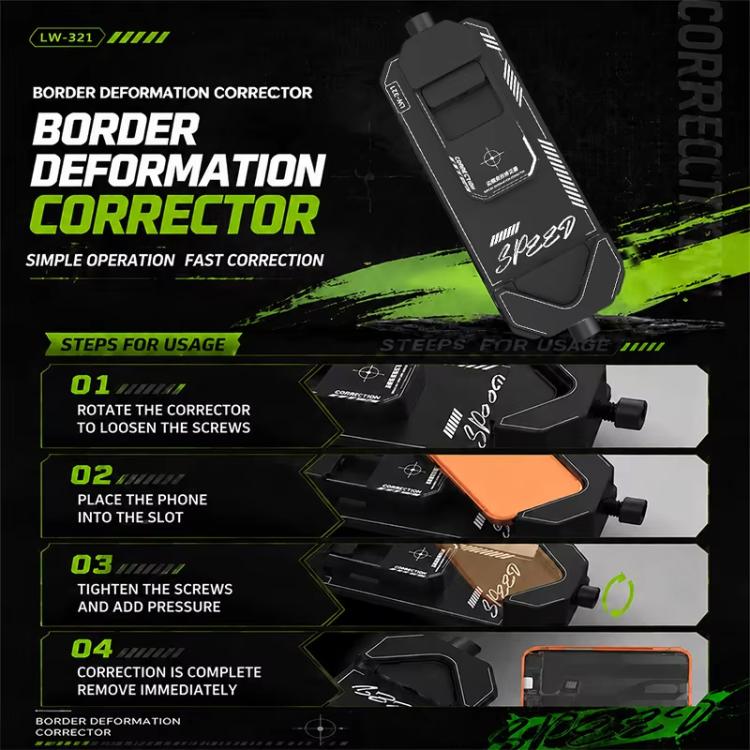 Correcteur de déformation de cadre de téléphone portable LUOWEI LW-321 2-en-1 à bords droits et coins arrondis