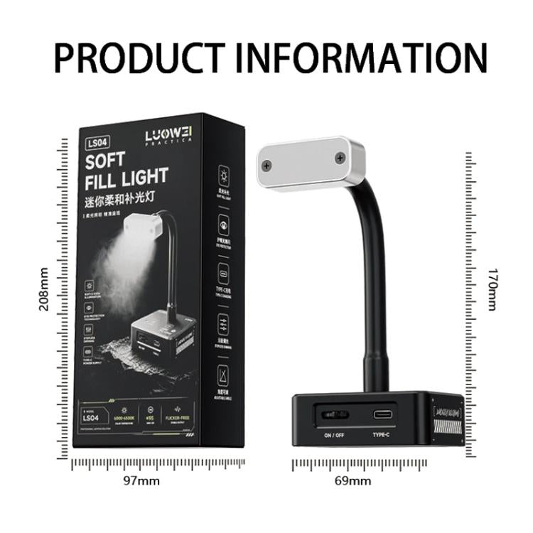 LUOWEI LS-04 Mini lampe d'appoint douce