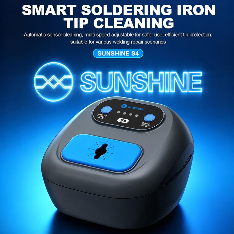 Nettoyeur de pannes de fer à souder automatique à vitesse réglable SUNSHINE S4, prise : prise européenne, EU Plug