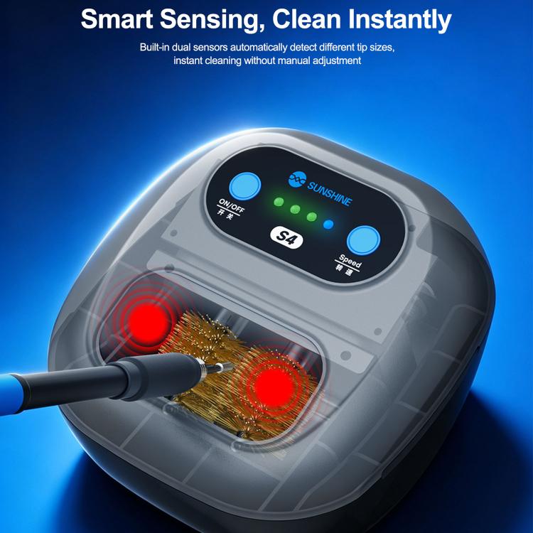 Nettoyeur de pannes de fer à souder automatique à vitesse réglable SUNSHINE S4, prise : prise européenne, EU Plug