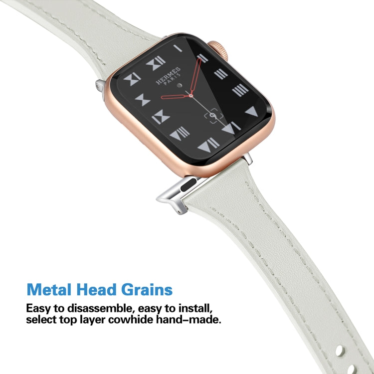 Bracelet de montre en cuir avec bouton en acier, For Apple Watch Series 7  41mm / & 6 & SE & 5 & 4 40mm, For Apple Watch Series  7  45mm / & 6 & SE & 5 & 4 44mm