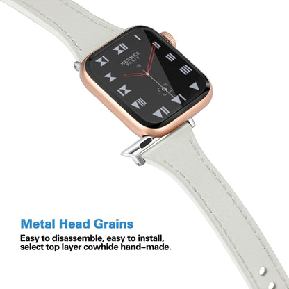 Bracelet de montre en cuir avec bouton en acier, For Apple Watch Series 7  41mm / & 6 & SE & 5 & 4 40mm, For Apple Watch Series  7  45mm / & 6 & SE & 5 & 4 44mm