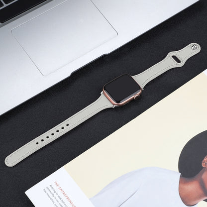 Bracelet de montre en cuir avec bouton en acier, For Apple Watch Series 7  41mm / & 6 & SE & 5 & 4 40mm, For Apple Watch Series  7  45mm / & 6 & SE & 5 & 4 44mm