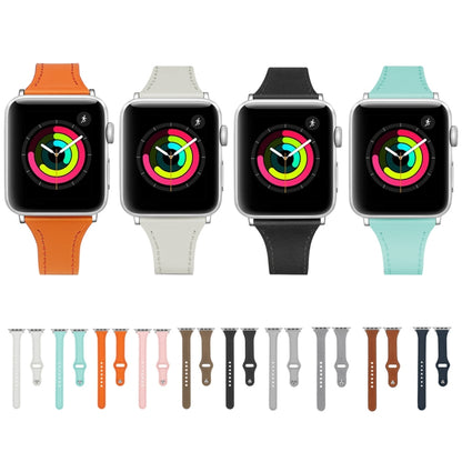 Bracelet de montre en cuir avec bouton en acier, For Apple Watch Series 7  41mm / & 6 & SE & 5 & 4 40mm, For Apple Watch Series  7  45mm / & 6 & SE & 5 & 4 44mm