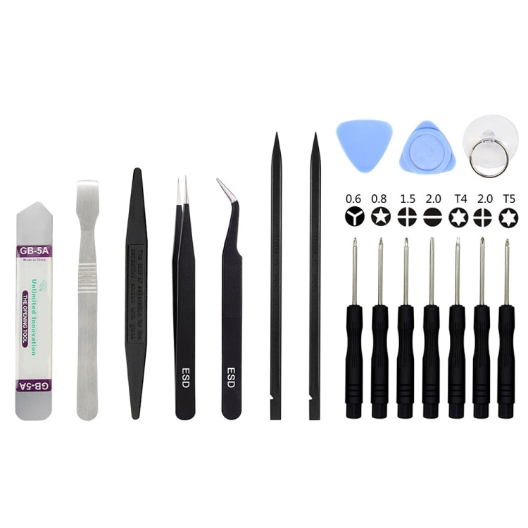 JIAFA JF-8104 Ensemble d'outils de réparation 17 en 1 pour téléphone intelligent