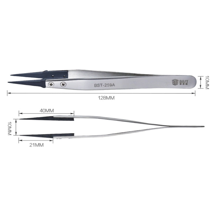 BEST BST-259A Pince à épiler antistatique en acier inoxydable