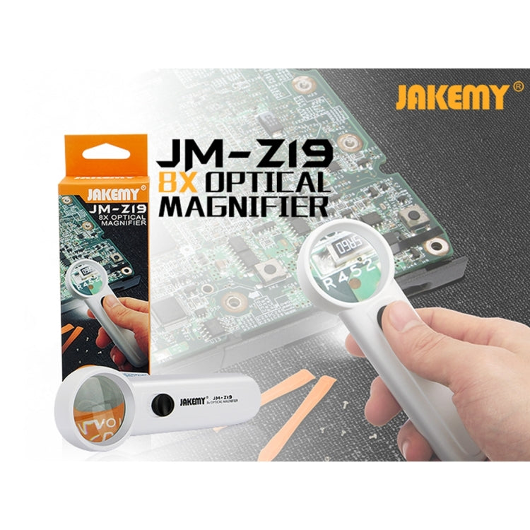 JAKEMY JM-Z19 Loupe optique portable 8X avec lumière LED