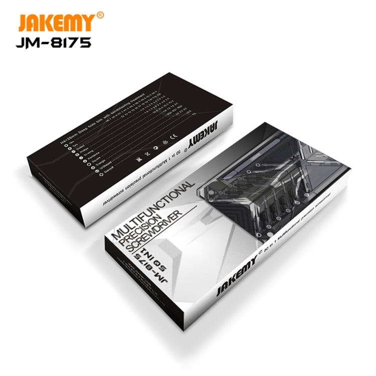 JAKEMY JM-8175 50 en 1 boîte extérieure Double face ensemble d'outils de tournevis multifonctionnels et de précision