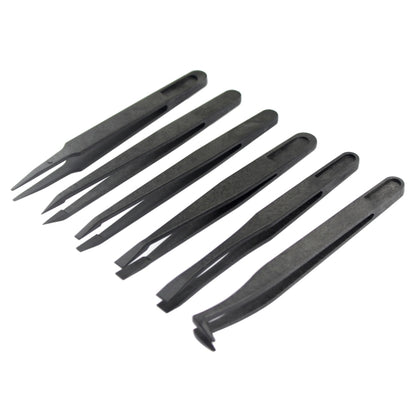Pincettes antistatiques à pointe droite et incurvée en fibre de carbone JF-S6in1 6 en 1