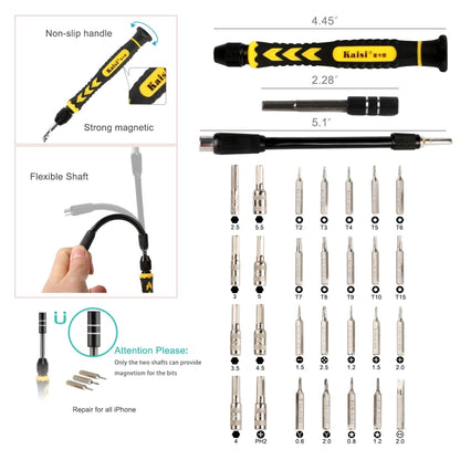 Kaisi 3801 Ensemble d'outils de réparation de téléphone d'ordinateur multifonctionnel 38 en 1