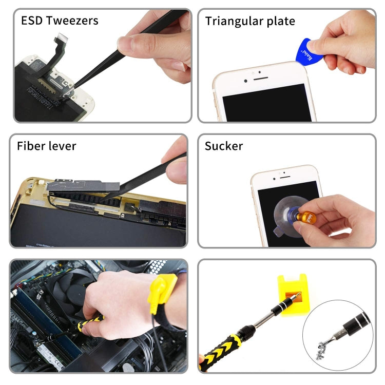 Kaisi 3801 Ensemble d'outils de réparation de téléphone d'ordinateur multifonctionnel 38 en 1