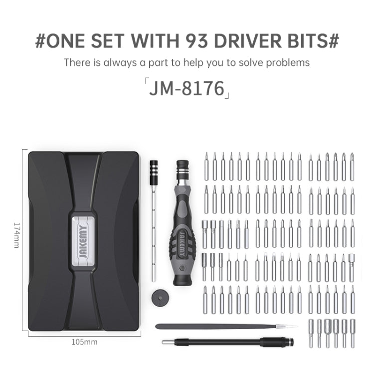 JAKEMY JM-8176 Kit d'outils de démontage et de réparation de téléphone portable 106 en 1