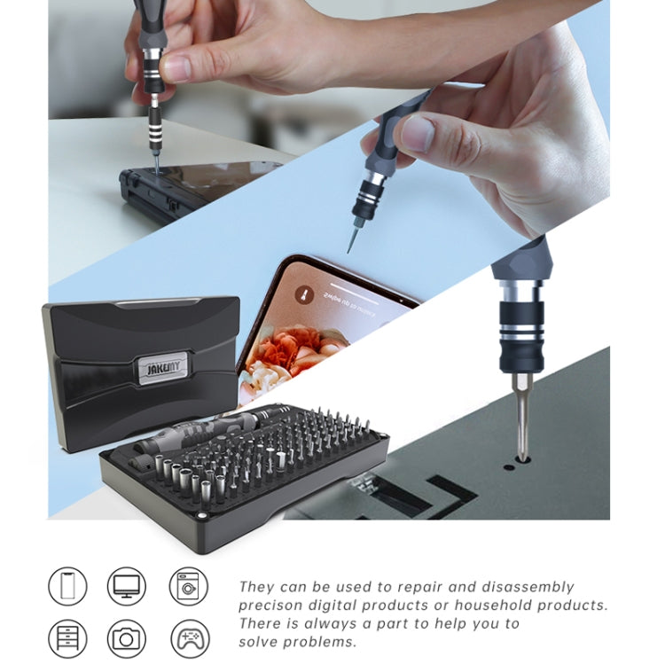 JAKEMY JM-8176 Kit d'outils de démontage et de réparation de téléphone portable 106 en 1