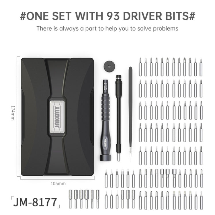 JAKEMY JM-8177 106 en 1 tournevis tête d'embout tige d'extension combinaison multifonctionnelle ensemble d'outils de réparation