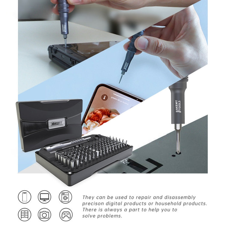 JAKEMY JM-8177 106 en 1 tournevis tête d'embout tige d'extension combinaison multifonctionnelle ensemble d'outils de réparation