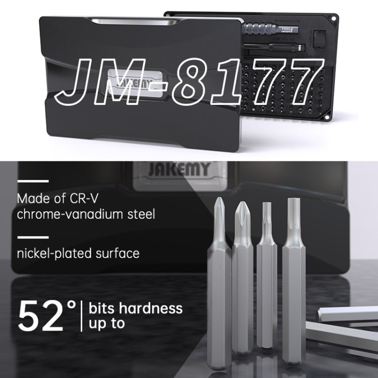 JAKEMY JM-8177 106 en 1 tournevis tête d'embout tige d'extension combinaison multifonctionnelle ensemble d'outils de réparation