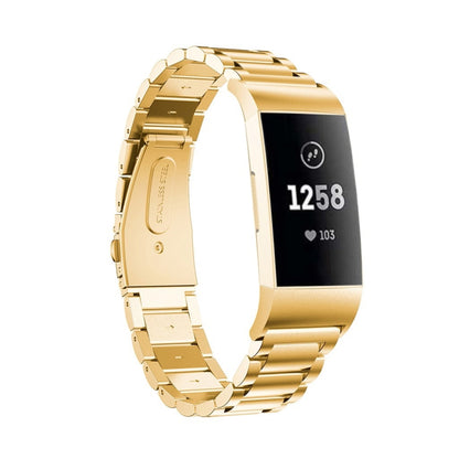 Bracelet de montre en acier inoxydable solide avec boucle de fronde à trois perles pour Fitbit Charge 4, Three Beads for Fitbit Charge 4