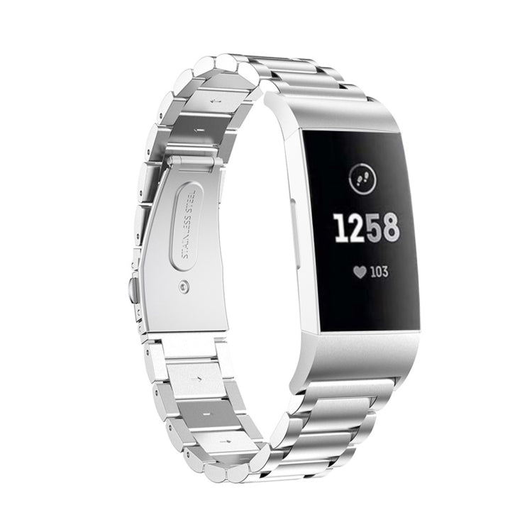 Bracelet de montre en acier inoxydable solide avec boucle de fronde à trois perles pour Fitbit Charge 4, Three Beads for Fitbit Charge 4